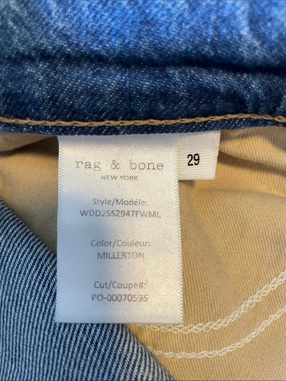 Rag & Bone Featherweight Dre Low Rise Baggy Boyfriend Jeans Women’s 29 Millerton